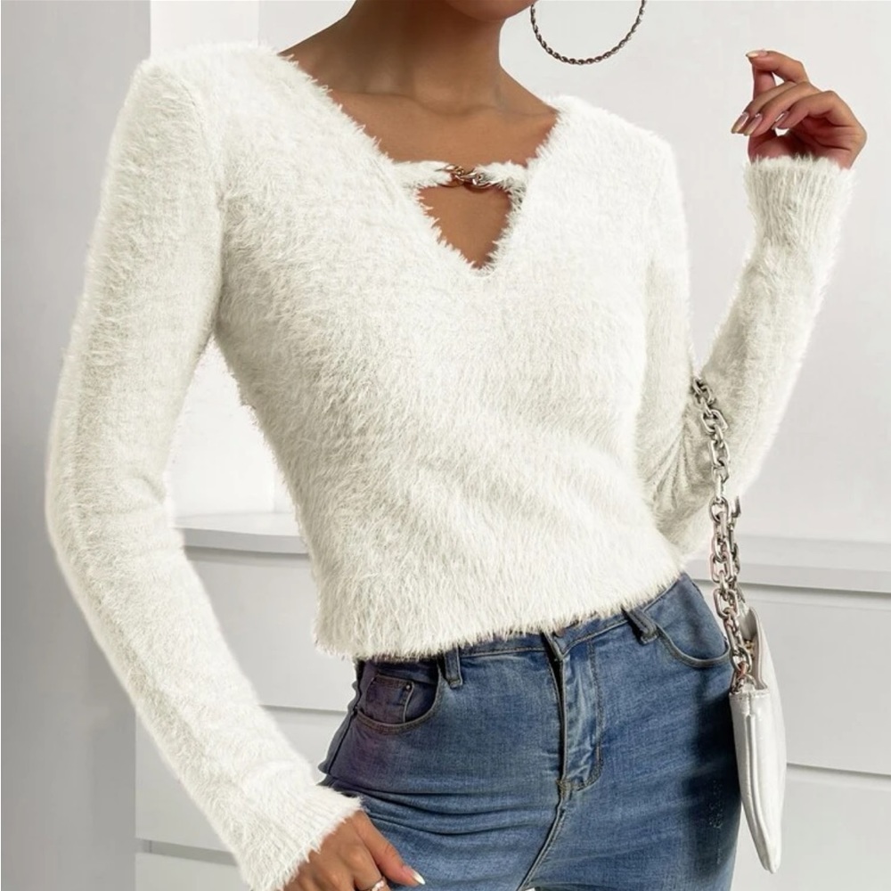Fluffy knit sweater